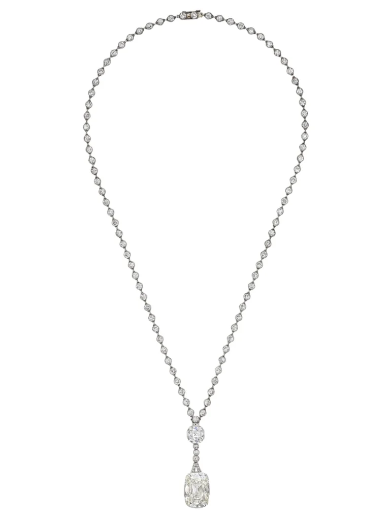 10-Carat Cushion Type IIa Diamond Pendant | D Color | Flawless | Platinum | The Aurora Silhouette