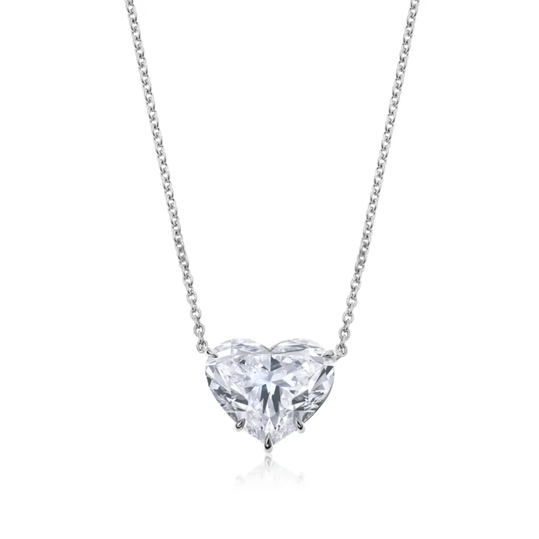 10-Carat Heart Diamond Pendant | D Color | VVS Clarity | Bespoke Platinum | The Celestine Lumiere