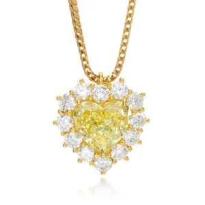 10-Carat Heart-Shape Fancy Yellow Diamond Pendant | Fancy Yellow | Available on Request | 18K Gold | The Cristalline Grace