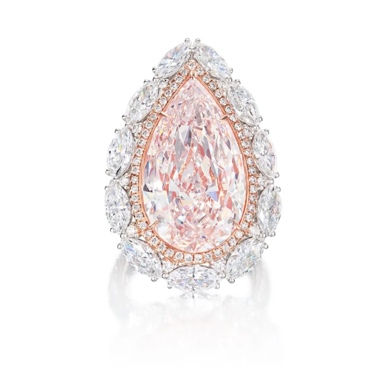 10-Carat Pear Fancy Pink Diamond Pendant | Natural Pink | Pear Brilliant | 18K Gold | The Aurore Promise