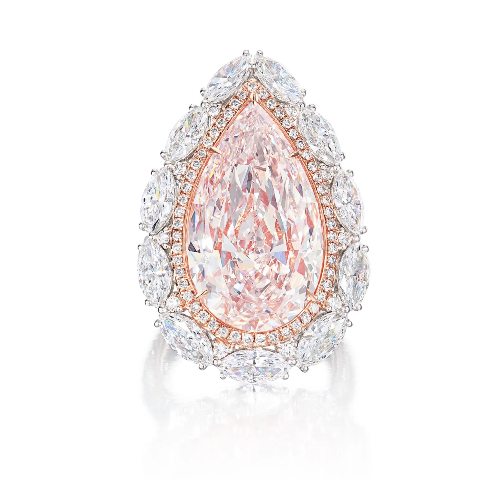 10-Carat Pear Fancy Pink Diamond Pendant | Natural Pink | Pear Brilliant | 18K Gold | The Aurore Promise