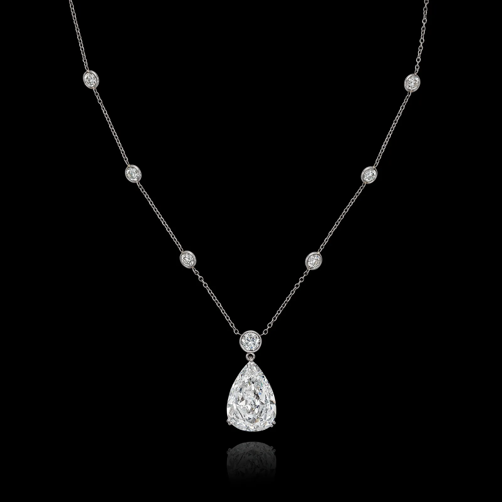 10-Carat Pear Diamond Pendant | J Color | SI Clarity | Platinum or 18K Gold | The Aurora Muse