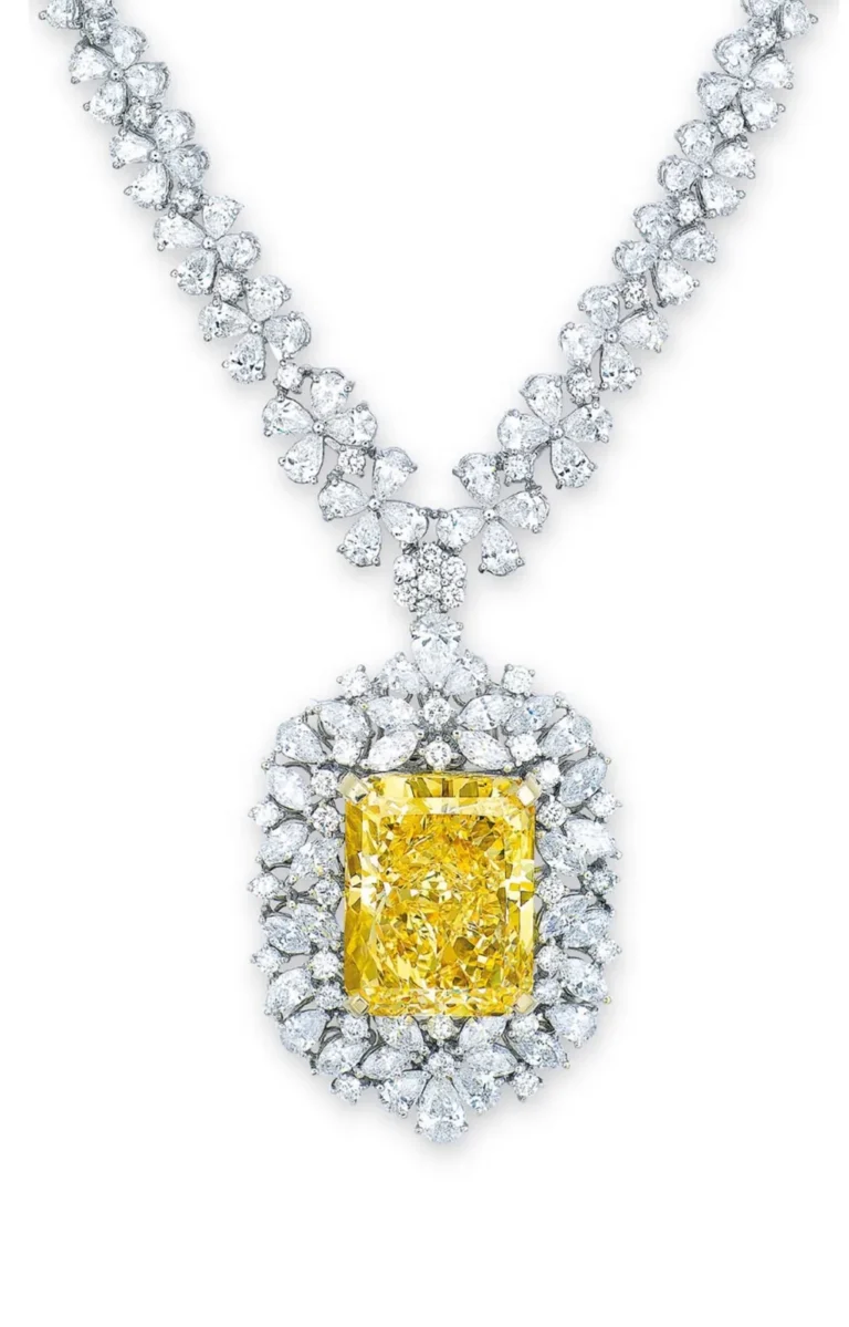 12.0-Carat Drop Fancy Yellow Diamond | VS–VVS Range | 18K Gold | The Brume Grace