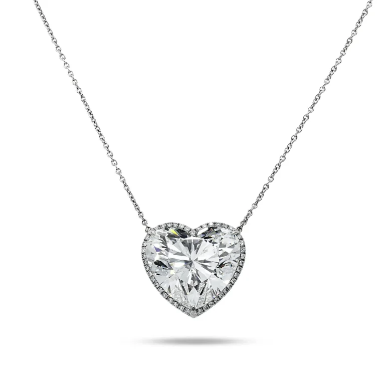 15.23-Carat Heart Diamond Pendant | White Diamond | Platinum | The Wisteria Drop