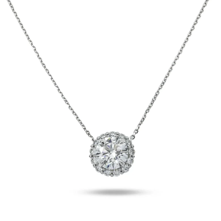 2.27-Carat Round Diamond Pendant | Brilliant White | Atelier Collection | White Gold | The Polaris Light