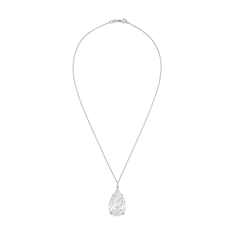 25.45-Carat Pear Diamond Pendant | Colorless White | Platinum | The Ondine Sovereign