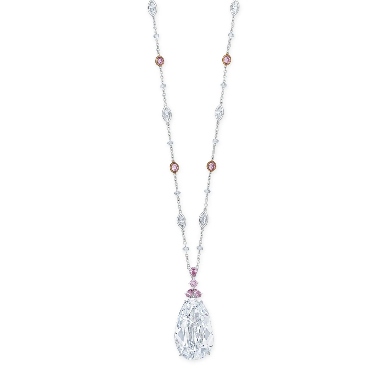 25.0-Carat Pear Diamond Pendant | F Color | VVS Clarity | Bespoke Precious Metal | The Seraphine Reverie