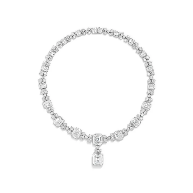 Emerald-Cut Diamond Necklace | Convertible to Bracelet | Platinum | The Aurelian Suite