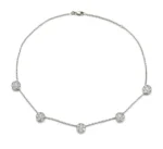 3-Carat Diamond Pendant | Round Brilliant | D–F Color | VS+ Clarity | 18k White Gold | The Lumiere Halo
