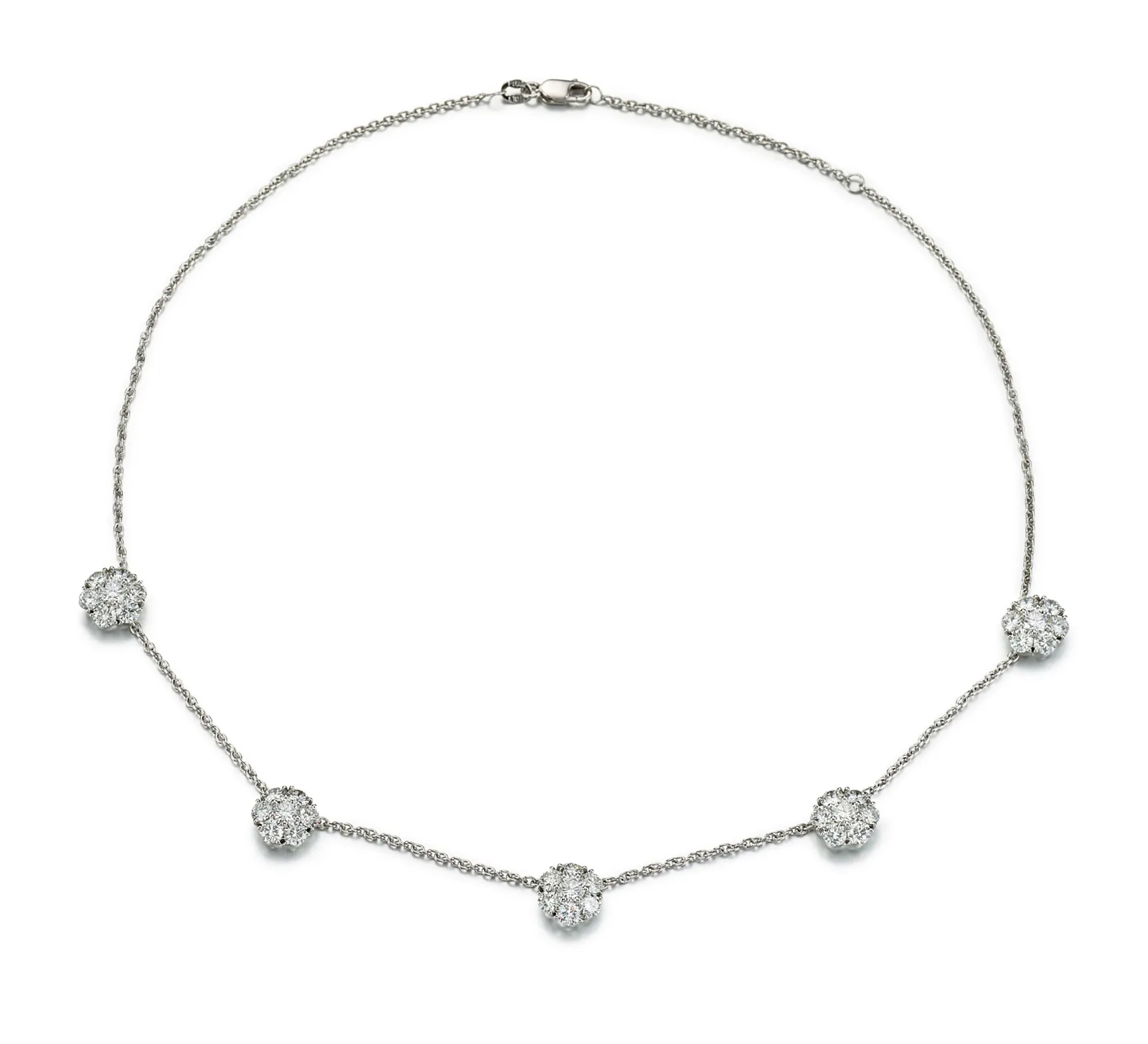 3-Carat Diamond Pendant | Round Brilliant | D–F Color | VS+ Clarity | 18k White Gold | The Lumiere Halo