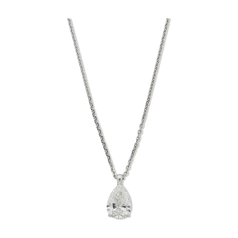 4.5-Carat Pear Diamond Pendant | F Color | SI Clarity | Platinum or 18K White Gold | The Etoile Crown