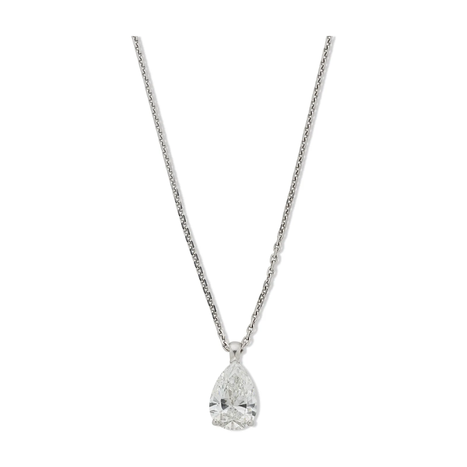 4.5-Carat Pear Diamond Pendant | H Color | VS Clarity | Platinum or 18K Gold | The Etoile Halo