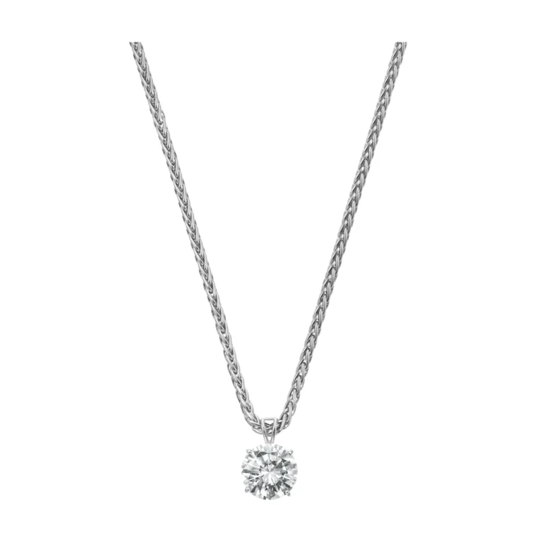 4.0-Carat Round Diamond Pendant | H Color | VS Clarity | Platinum or 18K Gold | The Lumiere Radiance