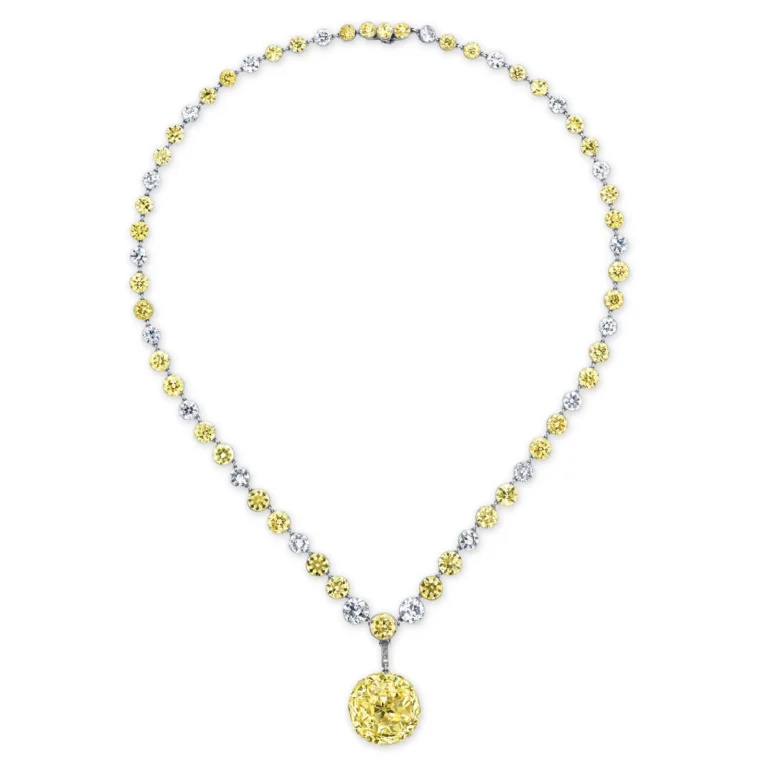 40-Carat Cushion Fancy Yellow Diamond Pendant | Fancy Yellow | Available on Request | Bespoke Commission | The Meridienne Drop