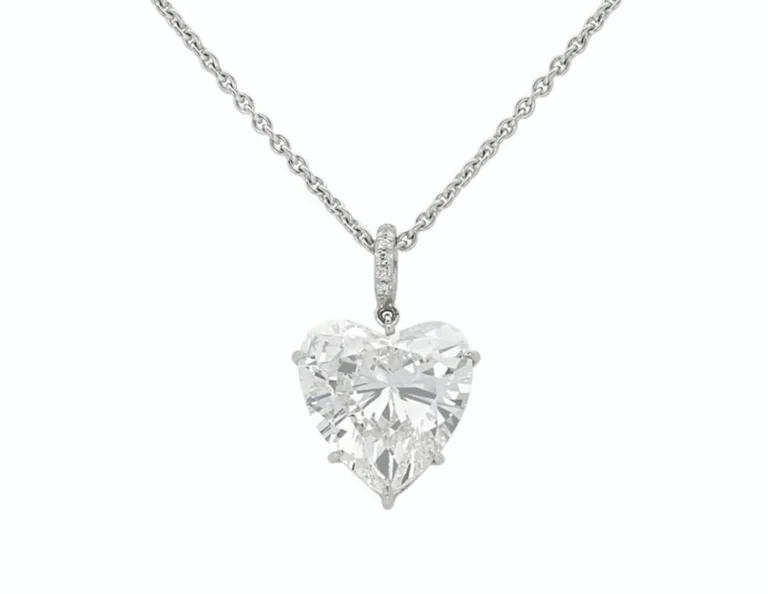 5.0-Carat Heart Diamond Pendant | White Diamond | Available on Request | 18K White Gold | The Magnolia Light