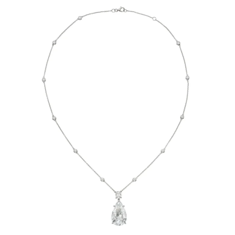 5.0-Carat Pear Diamond Pendant | G Color | VS Clarity | 18K White Gold | The Soleil Promise
