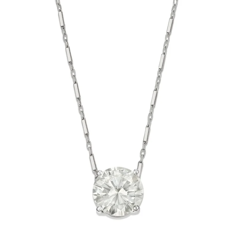 5.0-Carat Round Diamond Pendant | D Color | Flawless | Platinum | The Soleil Eternelle