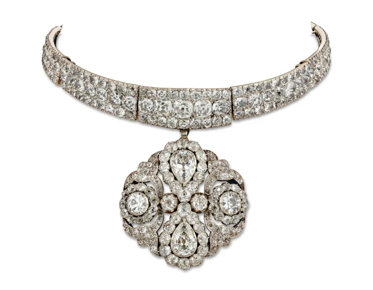 60-Carat Antique Diamond Pendant Necklace | White Diamond | Available on Request | Antique Setting | The Aurelia Eternelle