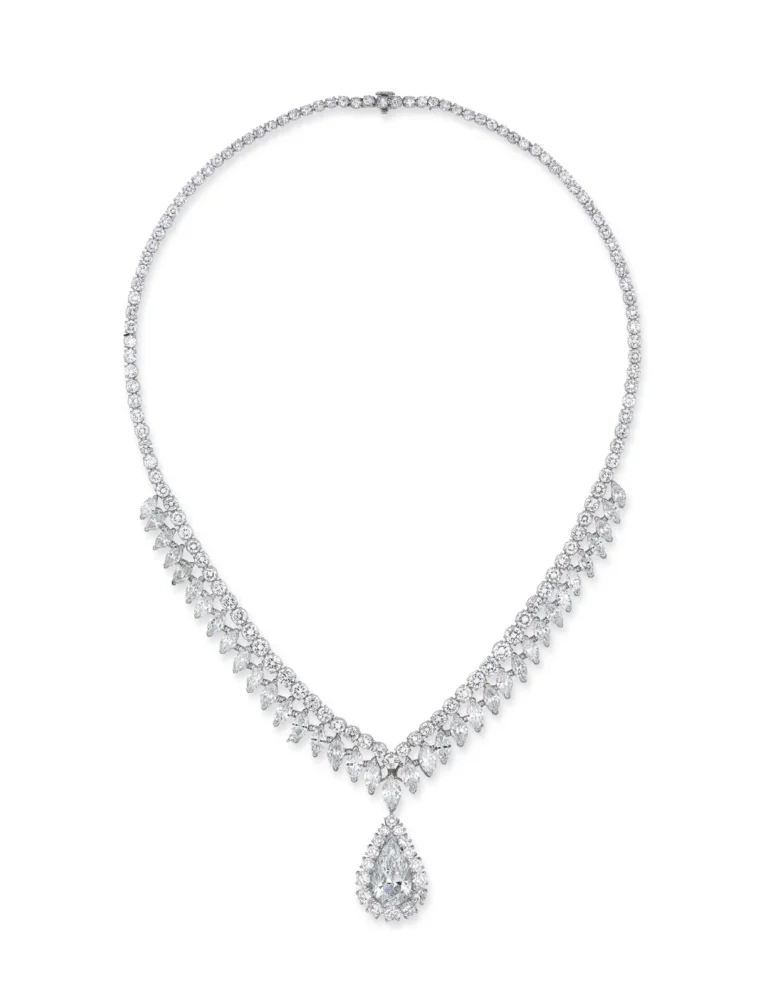 7.29-Carat Pear Diamond Pendant | E Color | VS1 Clarity | Platinum | The Calliope Royale