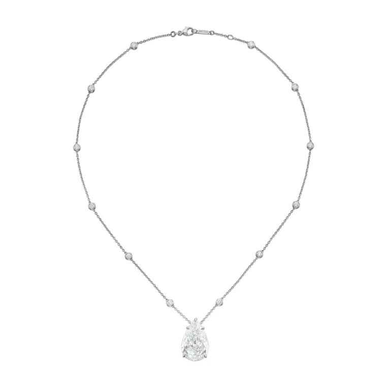 7.0-Carat Pear Diamond Pendant | H Color | VS Clarity | 18K White Gold | The Aurelia Radiance