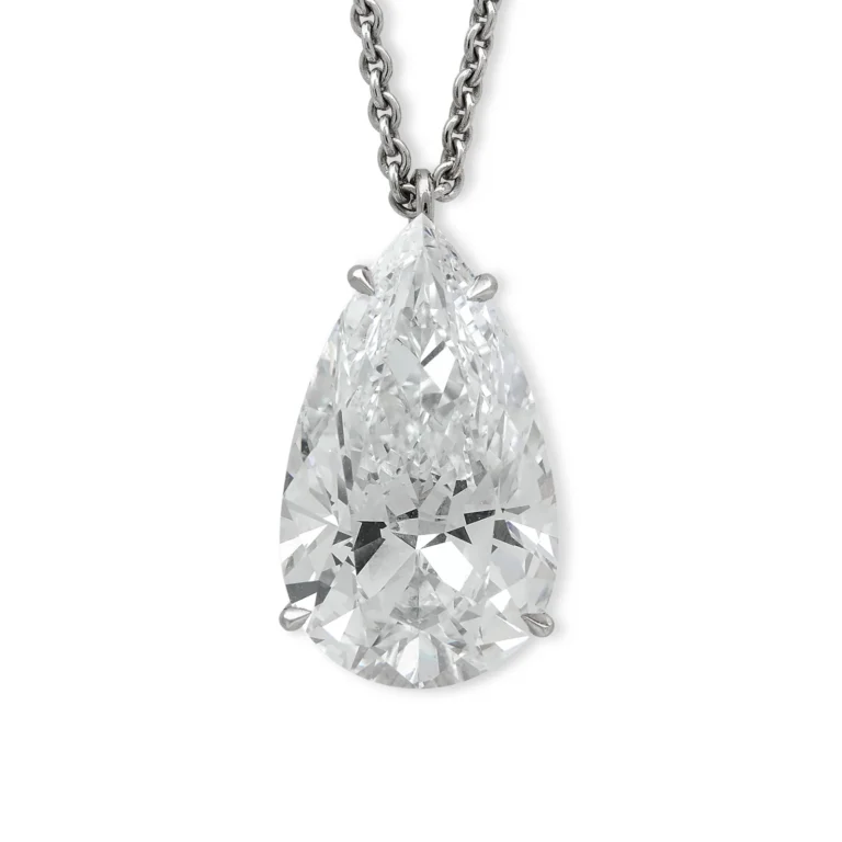 8.5-Carat Pear Diamond Pendant | D-Color | IF-VVS | Platinum | The Ondine Veil