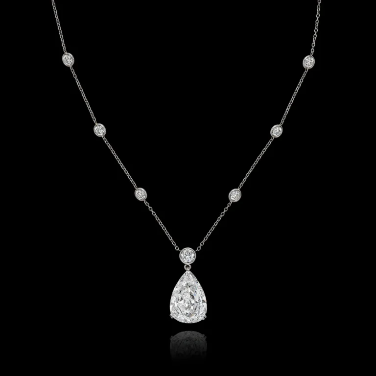 8-Carat Pear Diamond Pendant | Near-Colorless | VS Clarity | Platinum or 18K Gold | The Vespera Sovereign