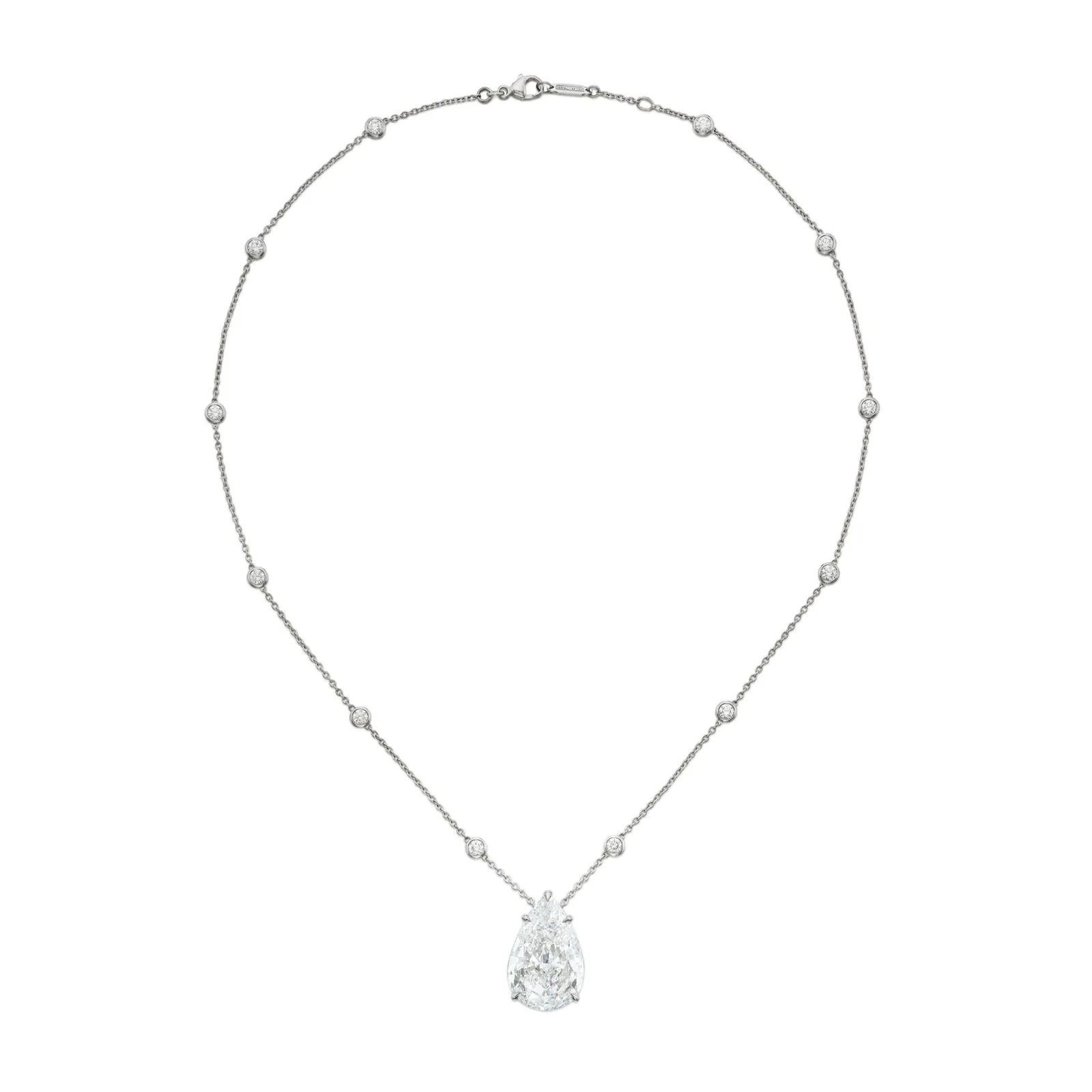 9.0-Carat Pear Diamond Pendant | H Color | VS Clarity | Platinum or 18K Gold | The Ondine Light