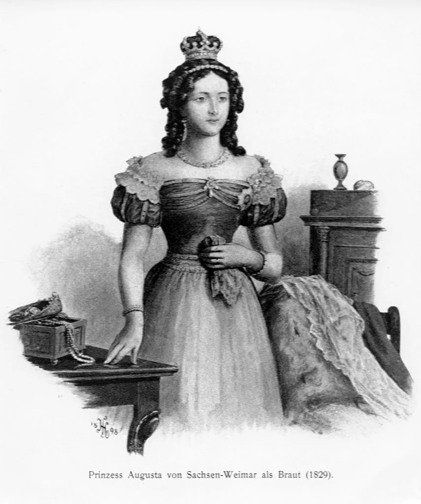 Empress Augusta of Germany 1. Princess Augusta of Saxe-Weimar-Eisenach at her wedding, 1829