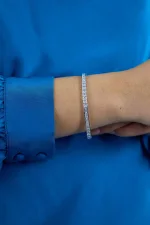 10.18 Carat Princess Cut Diamond Channel-set Tennis Bracelet in White Gold