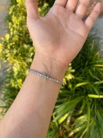 10.95Tcw 14K Gold Deep Bluish Green Emerald & Diamond 7 Inch Tennis Bracelet
