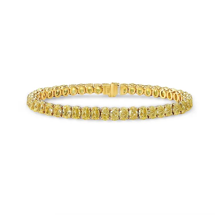 15.00ct Fancy Yellow Oval Diamond Bracelet