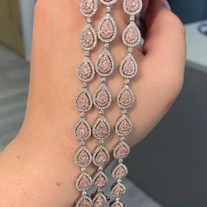 4ct Pink Diamond Pear Shape Bracelet