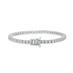 5.13Ctw Round Diamond Tennis Bracelet in 14K White Gold