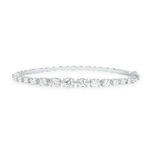 5.80Ctw Round Diamond Tennis Bangle in 14K White Gold