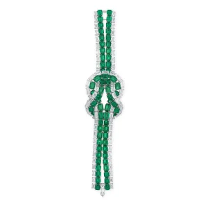 Emerald and Diamond Bracelet Cut-cornered Rectangular-cut Emeralds and Diamonds, Fancy-cut Diamond, Gold