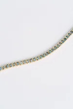 Emerald Cut Blue Sapphire Bezel Tennis Bracelet
