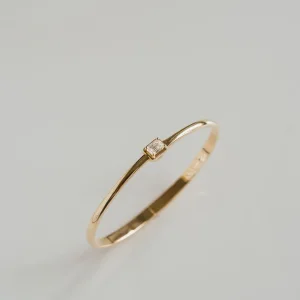 Emerald Cut Diamond Framed Bangle