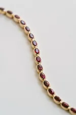Oval Ruby Bezel Tennis Bracelet