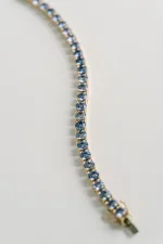 Round Blue Sapphire Tennis Bracelet Round Brilliant
