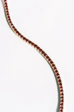 Round Ruby Tennis Bracelet with Flat Prongs