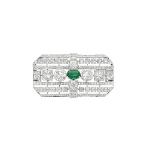 Emerald Diamond Brooch Pendant Convertible