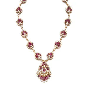 Impressive Ruby and Diamond Necklace Brooch