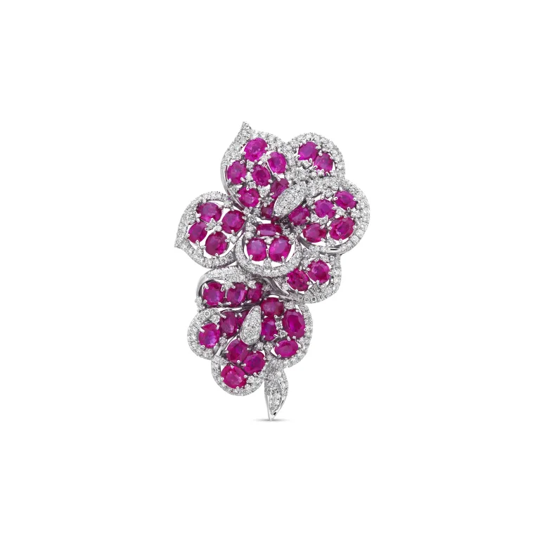 Ruby Diamond Brooch Classic Pairing