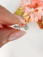 1.5 Carat Total Weight Round Studs with Halo
