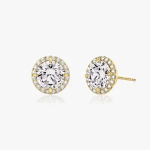 2.5 Carat Total Weight Round Studs with Halo
