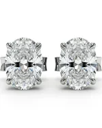 2 Carat Oval Cut Studs Solitaire 1 Carat Each D VVS