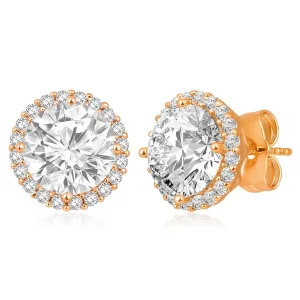 5 Carat Total Weight Round Studs with Halo