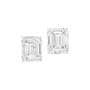 Diamond Earrings Emerald-cut Diamonds of 5.41 and 5.14 Carats, Platinum Ref. HJ-0336 — view 2