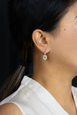 3.04 Carats Total Radiant Cut Fancy Yellow Dangle Earrings in Platinum
