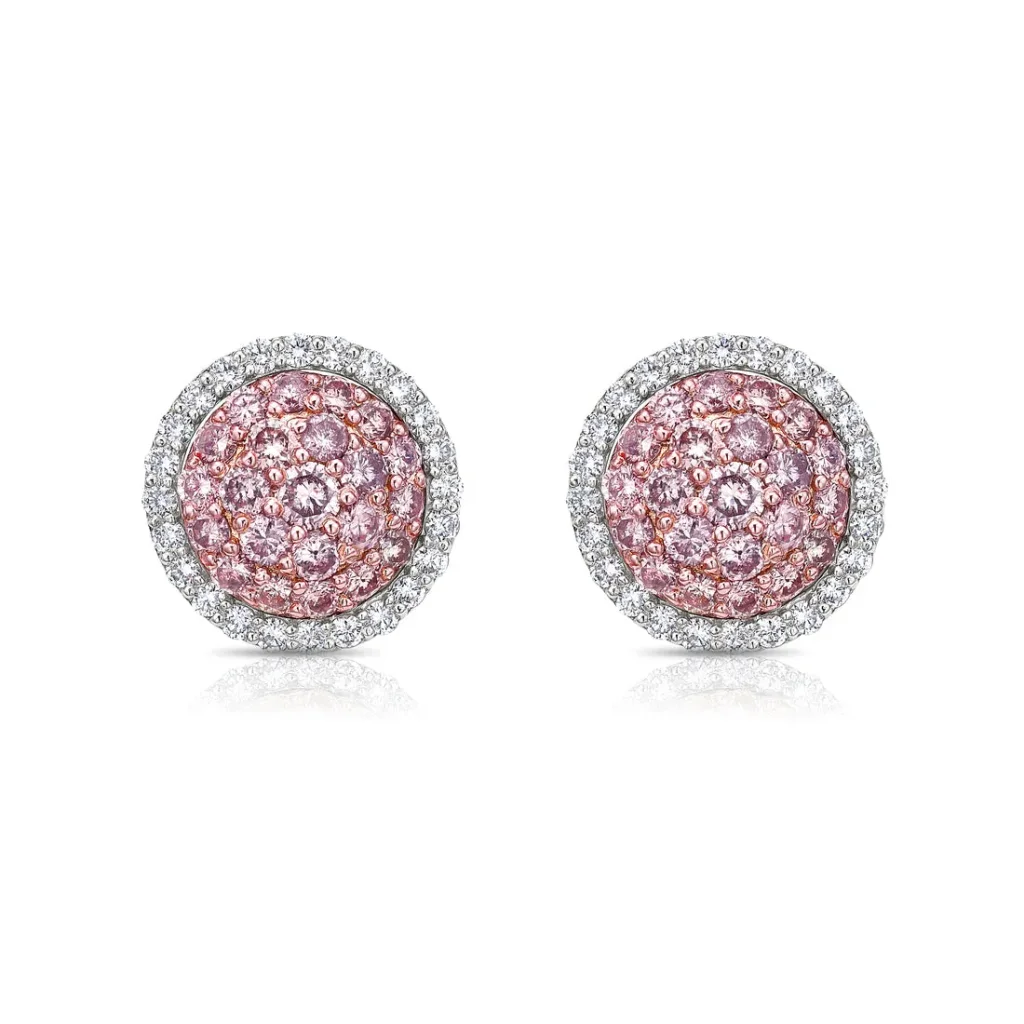 Multi Wear Pink and White Diamond Studs